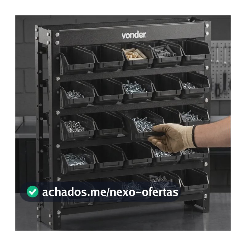 Estante Gaveteira Vonder 25 Gavetas Metálica Preta 25/3