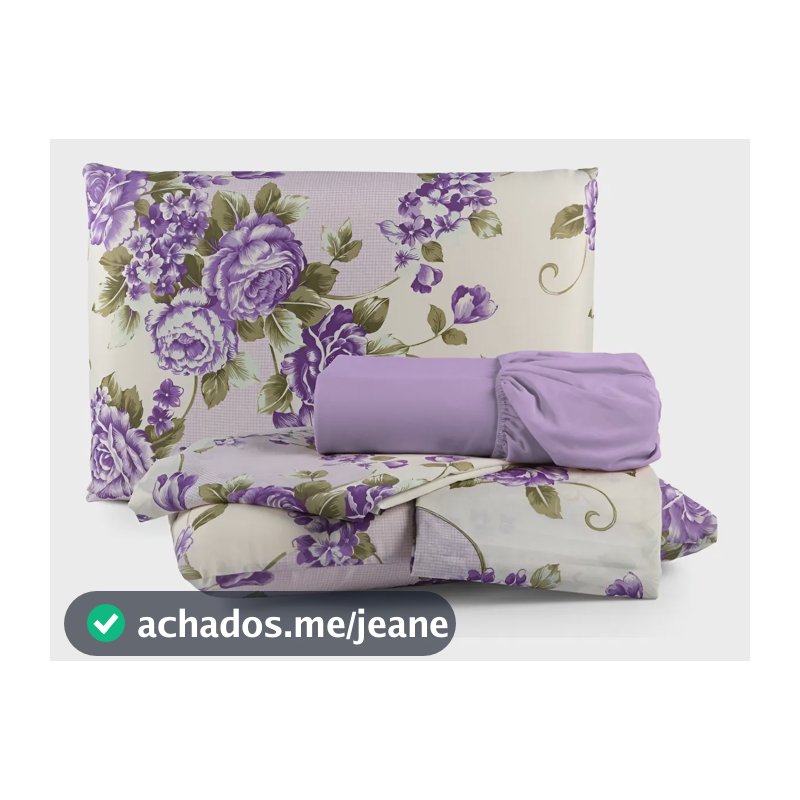 Jogo De Lençol Queen Size Floral 4 Peças Percal 180 Fios Cor Lilás Desenho Do Tecido Cores