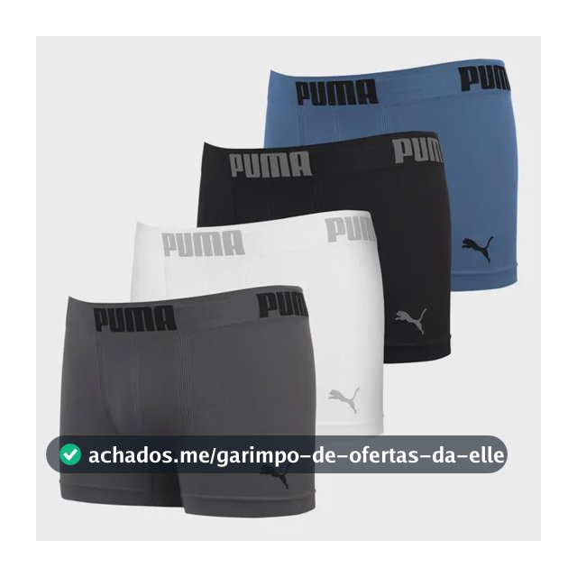 Kit 4 Cuecas Boxer Puma Poliamida Sem Costura Box Original
