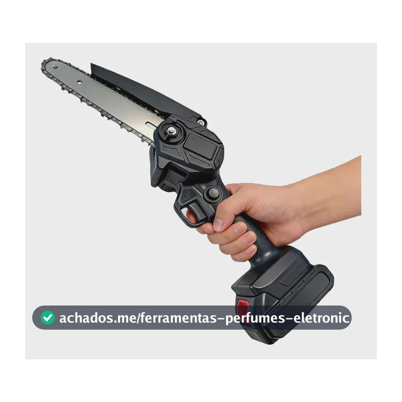 Mini Motosserra Elétrica 4/6 Pol 48v Sem Fio Poda Jardim Preto 127/220v