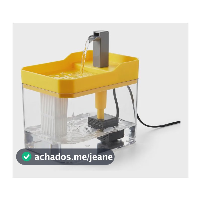 Fonte De Água P/ Gato 110v Silenciosa Filtro Bebedouro Pet 127v Amarelo