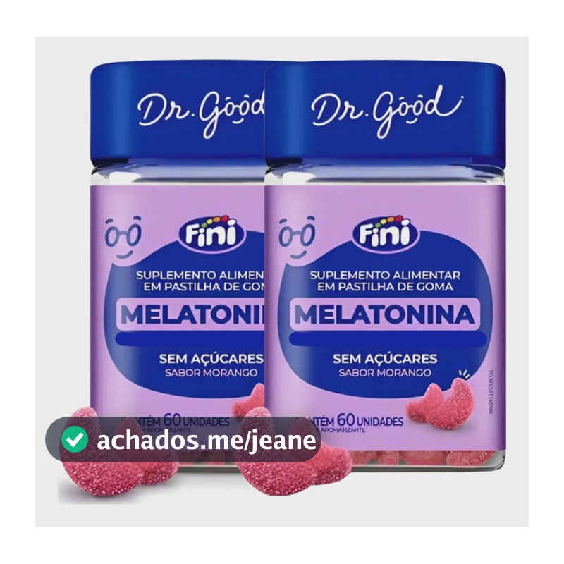 Kit Melatonina Em Gummys Sabor Morango Fini Dr.good 0.21mg - 2 Un