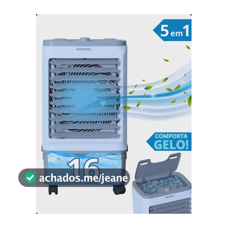 Climatizador De Ar Frio Evaporativo Portátil Potente 5em1 Branco