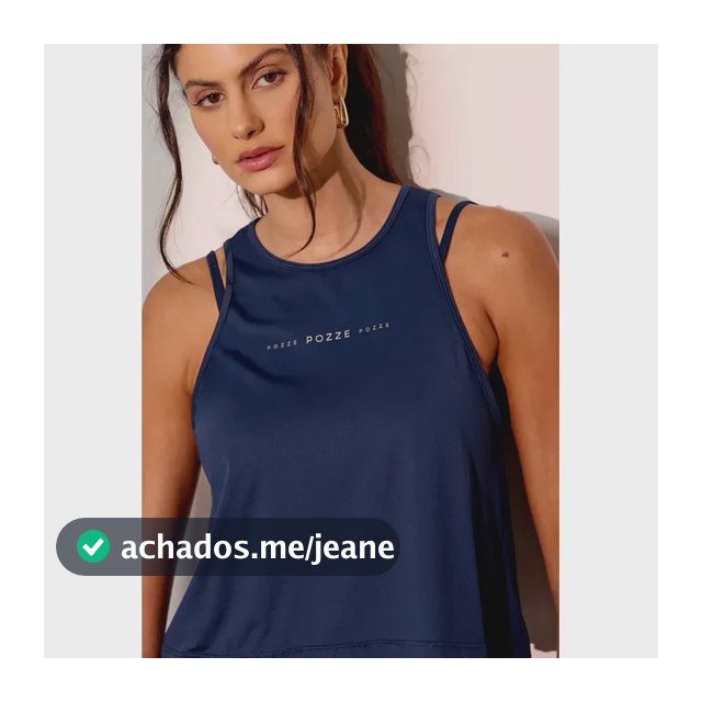 Blusa Regata Cropped Feminina Básica Azul Marinho Gaia