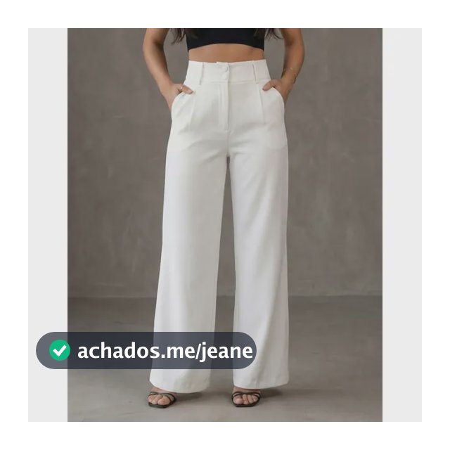 Calça Wide Leg Pantalona Alfaiataria Social Cintura Alta