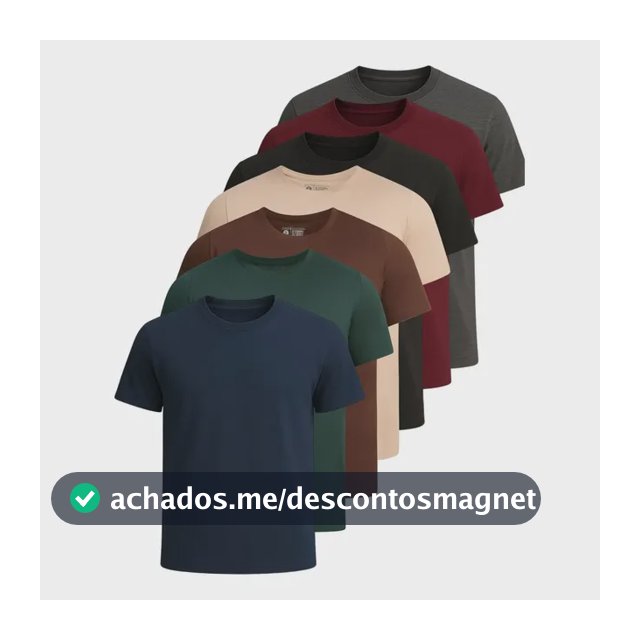 Kit 7 Camisetas Basica Lisa Algodão Premium Masculina