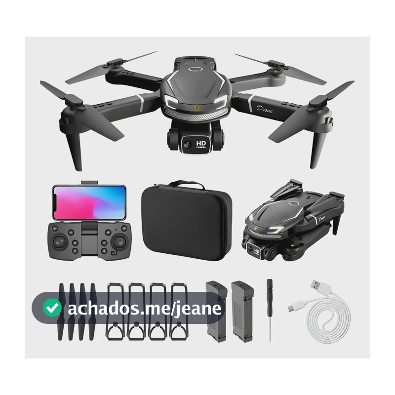 Drone V88 Profissional Câmera Fotografia Aérea 2 Baterias Cor Preto