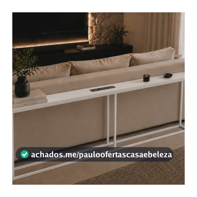 Aparador Para Sofá  Mdf E Metal Estilo Industrial Branco