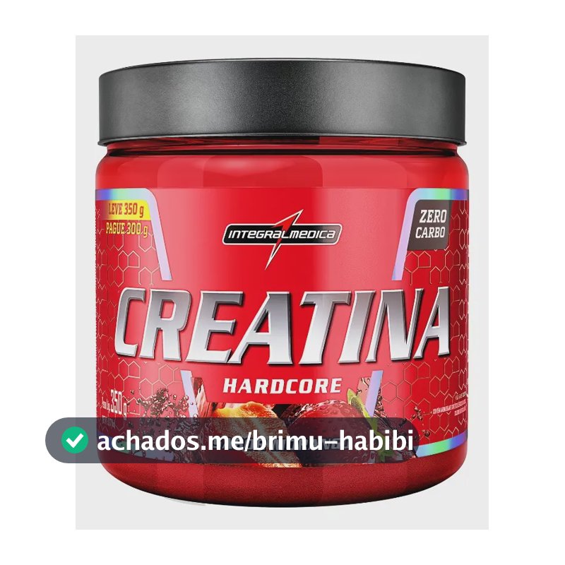 Creatina Integralmédica Monohidratada Hardcore em pó sabor Morango x 350g