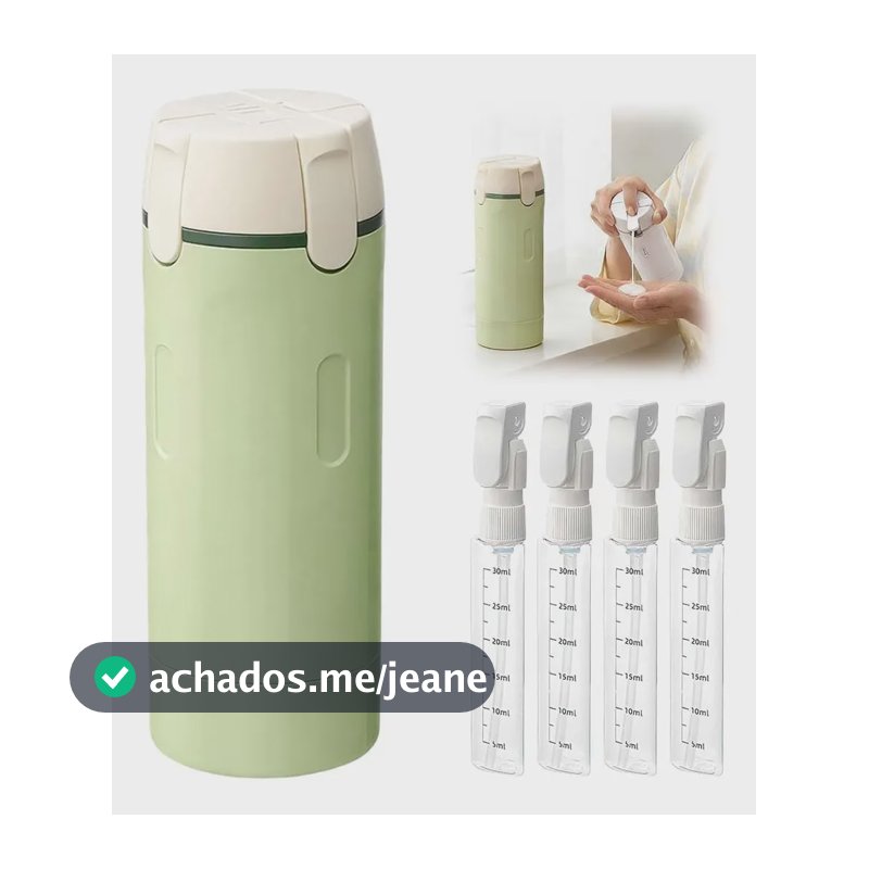 4 In 1 Viagem Frascos Spray Cremes Shampoo Antivazamento Verde