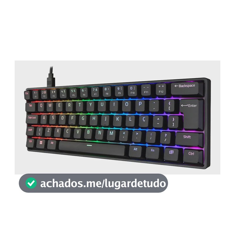 Teclado Mecânico Akko 3061s Preto ABNT2 Switch Rosa RGB