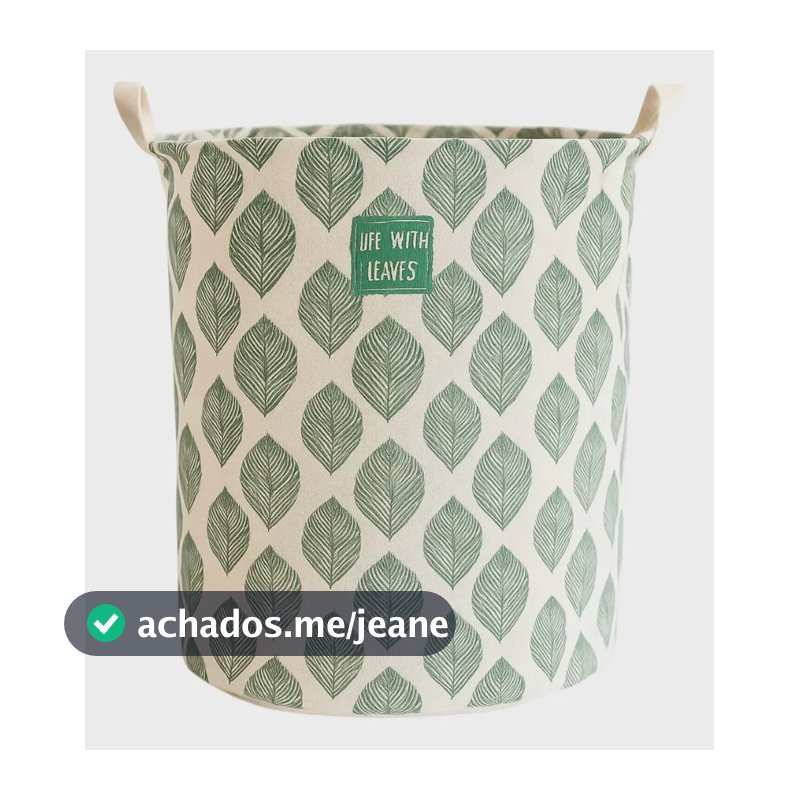 Cesto Organizador Roupa Suja Dobrável Multiuso 55l Amazônia Cor Branco