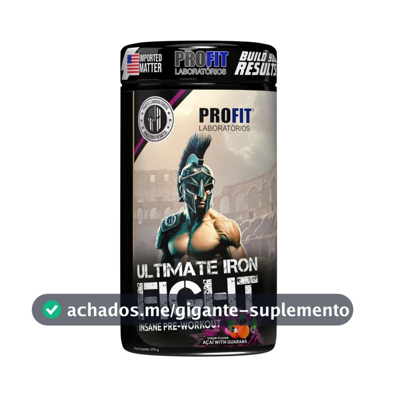Suplemento em pó Pré Treino Ultimate Iron Fight sabor Açaí com guaraná x 270g - Profit Laboratórios