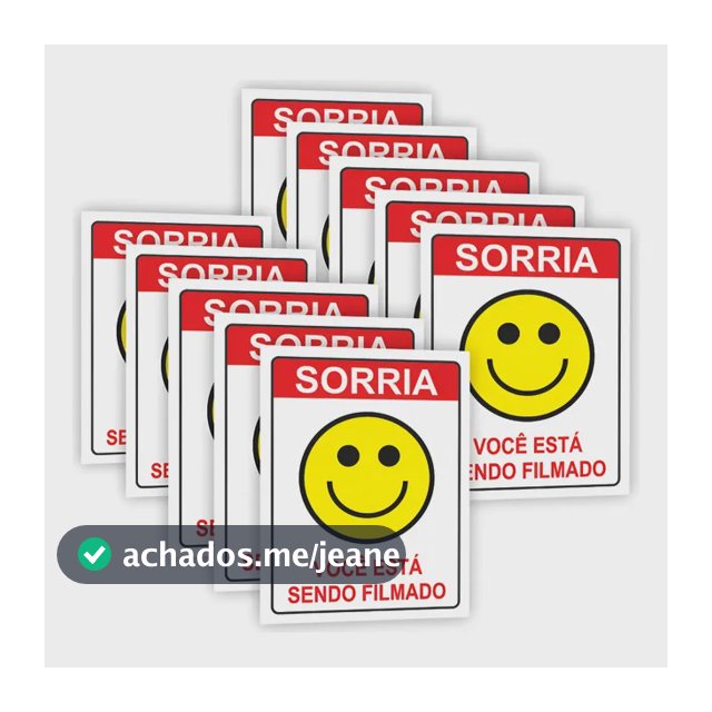 Kit 10 Placas Sorria Você Está Sendo Filmado Com Dupla Face Sorria Você Está Sendo Filmado