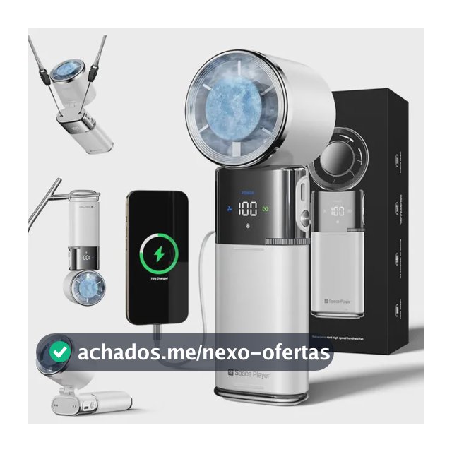 Mini Ventilador Portátil De Mão 9000mah Turbo