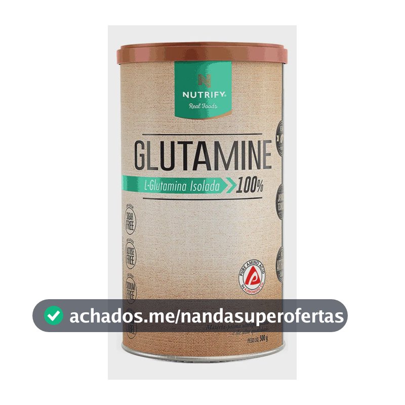 Glutamine L-Glutamina Isolada 100% Sem Sabor 500g Nutrify