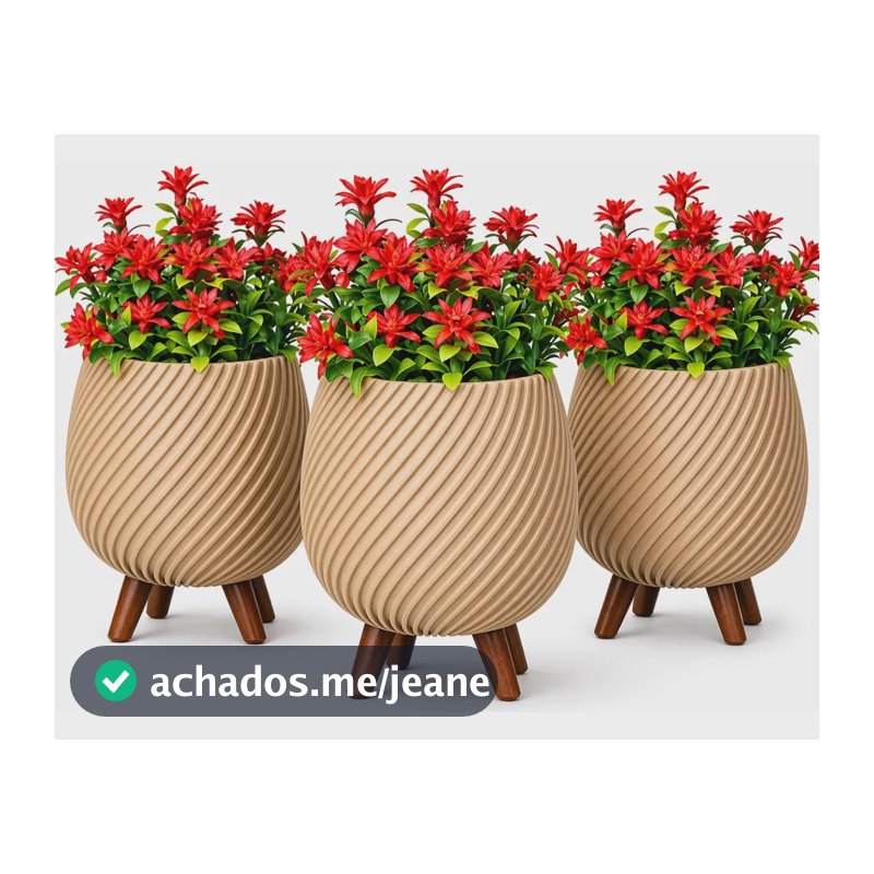 Kit 3 Vaso Decorativos Espiral Cachepot Decoração Casa Sala Areia Lisa
