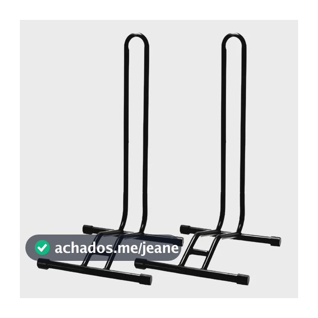 Kit 2 Suportes De Chão L Bike Descanso Para Bicicleta Preto