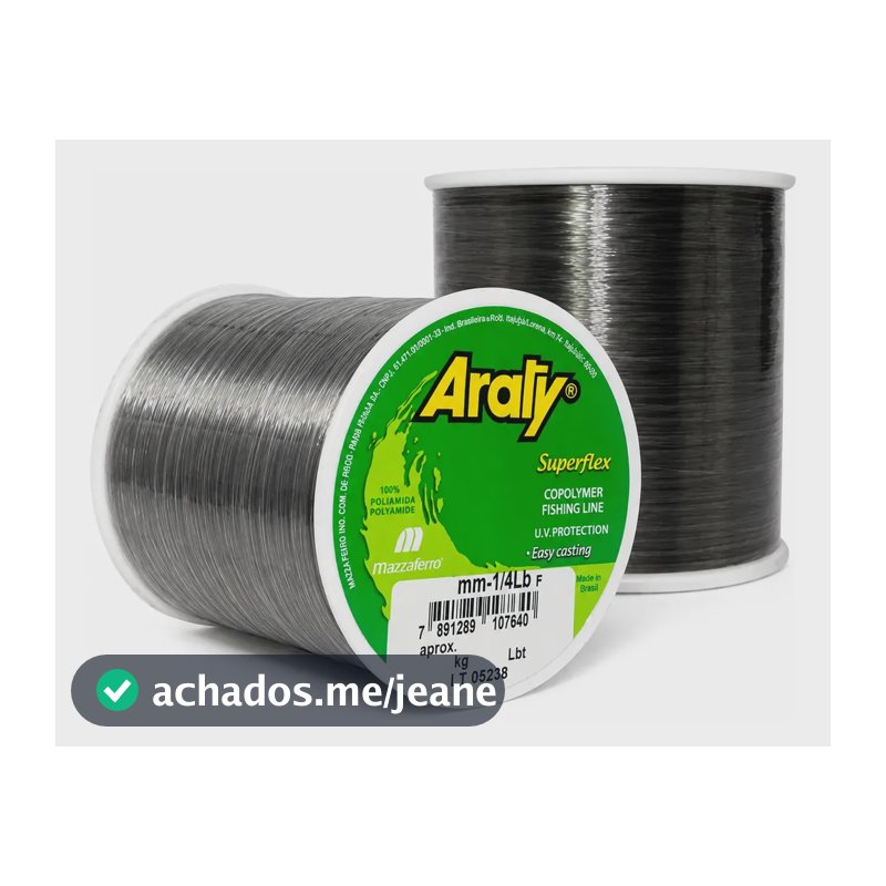 Linha Monofilamento Araty Superflex 469m Até 1.238m - Fumê 0.30mm - 1.238 Metros