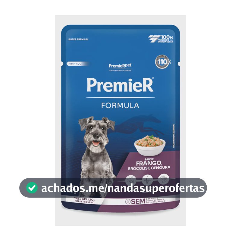 Cx 20 Un Sache Ração Úmida Premier Formula Cães Adultos Pequeno Frango 85g
