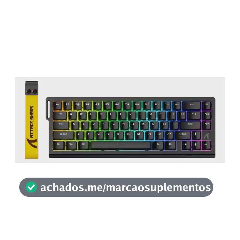 Teclado Magnético Attack Shark X68 He 8000hz Rapid Trigger Cor De Teclado Preto