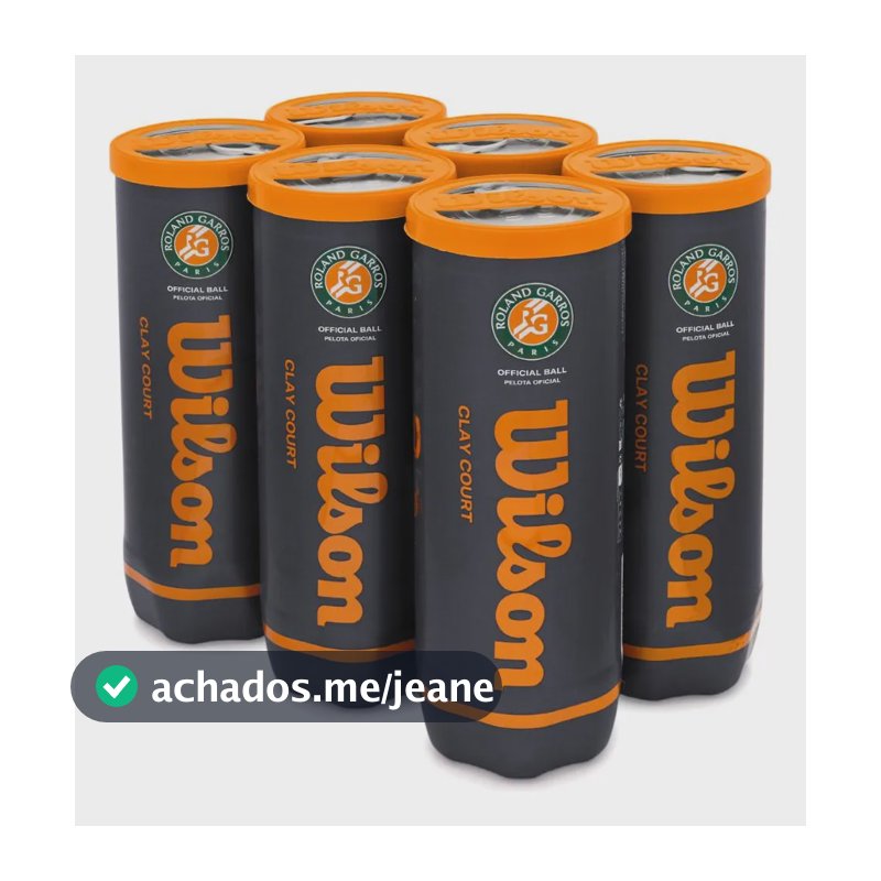 Bola De Tênis Wilson Roland Garros Oficial Clay Pack Com 06 Amarelo