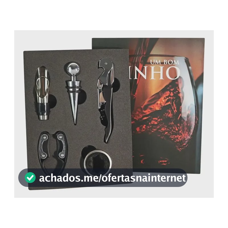 Kit Vinho Saca Rolhas Abridor Tampa Dosador Presente