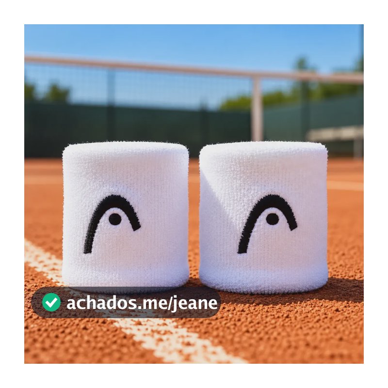 Munhequeira Para Tênis Beachtennis Head Curta - 02 Unidades Branco Curta