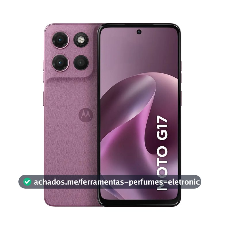 Smartphone Motorola Moto G17 4g - 128gb 4gb Ram + 8gb Ram Boost, Camera 50mp Sony Lytia 600, Tela Fhd+ 60hz, Bateria 5200 Mah - Rosa