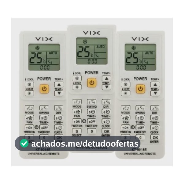 Kit 3 Controle Remoto Universal Ar Condicionado Vix 4000em1