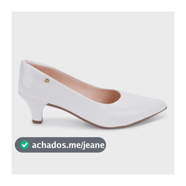 Scarpin Feminino Salto Baixo Verniz Bico Fino Elegante Moda