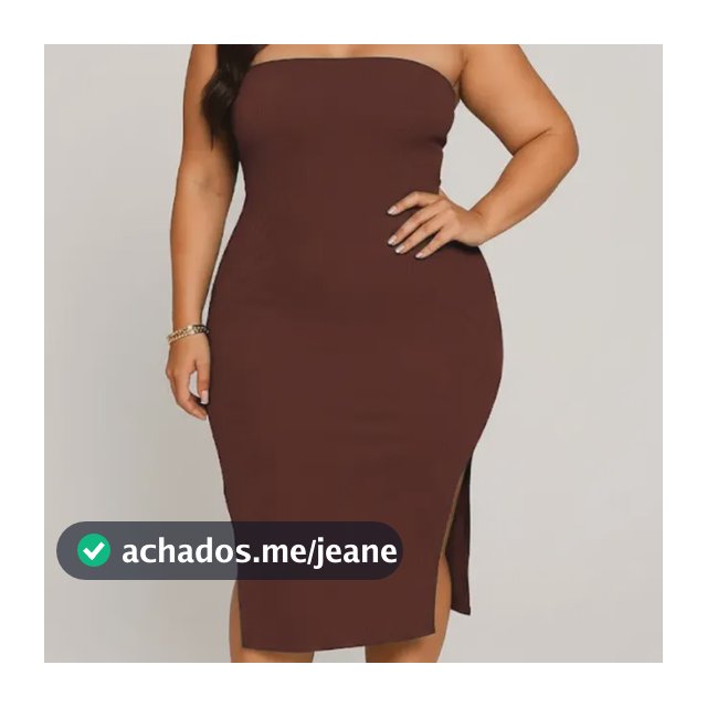 Vestido Tomara Que Caia Plus Size Midi Malha Ribana Fenda