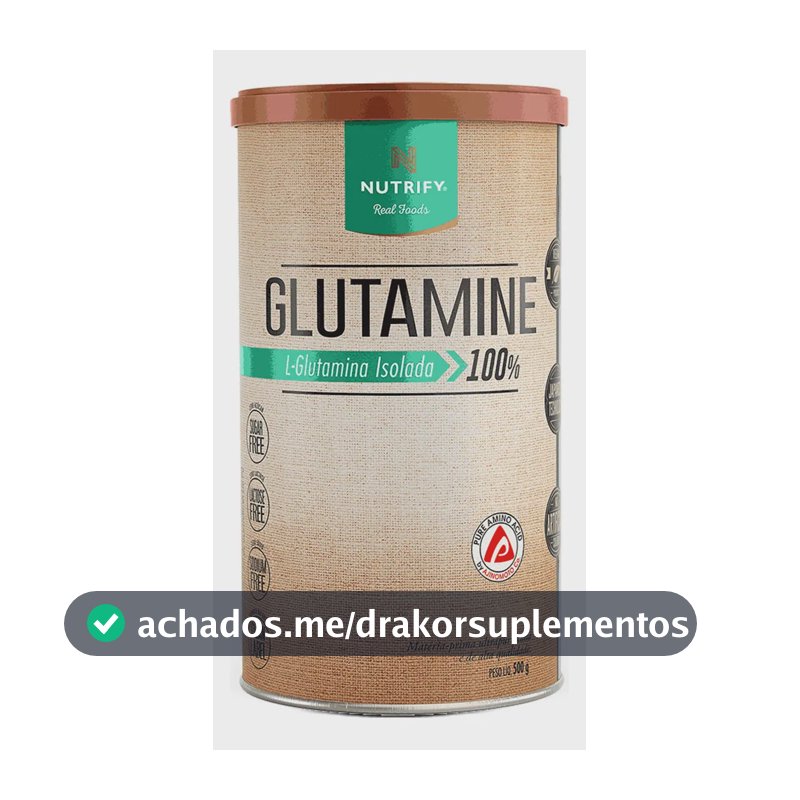 Glutamine L-Glutamina Isolada 100% Sem Sabor 500g Nutrify