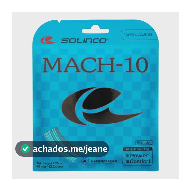 Corda Solinco Mach-10 Sets 12,2 Metros Cor Azul-celeste Espessura 16L 1.25mm