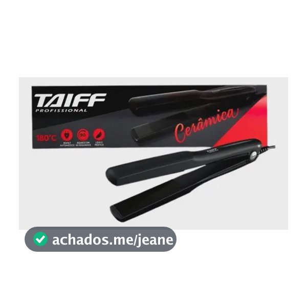 Taiff Prancha Profissional Cerâmica 180° Chapinha Cor Preto