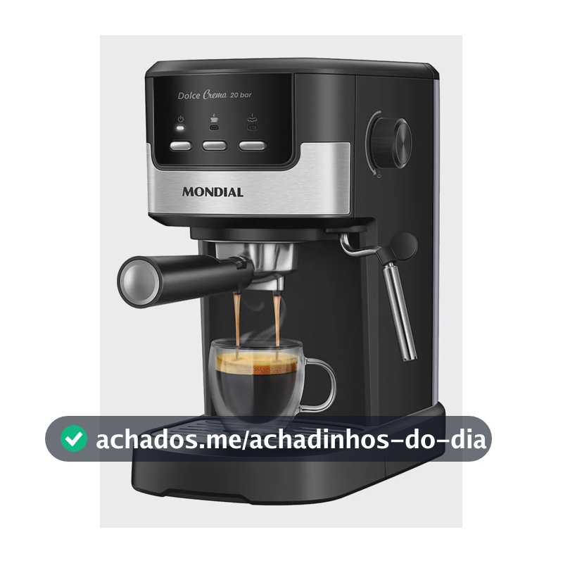 Cafeteira Espresso Dolce Crema 20 Bar Mondial Preto/Inox 1200W C-21-E-CNP