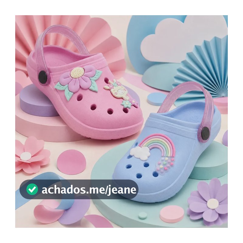 Kit 2 Sandália Infantil Menina Babuche Leve Confortável Azul-celeste 25/26