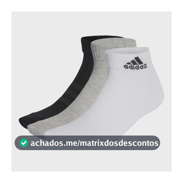 Meias Amortecidas Sportswear Ankle Cushioned 3 Pares adidas