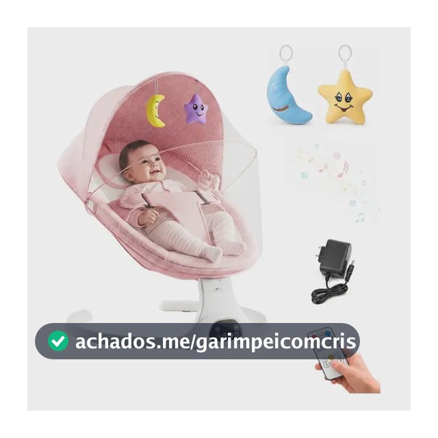 Cadeira De Balanco Bebê Elétrica Musical Controle Rosa