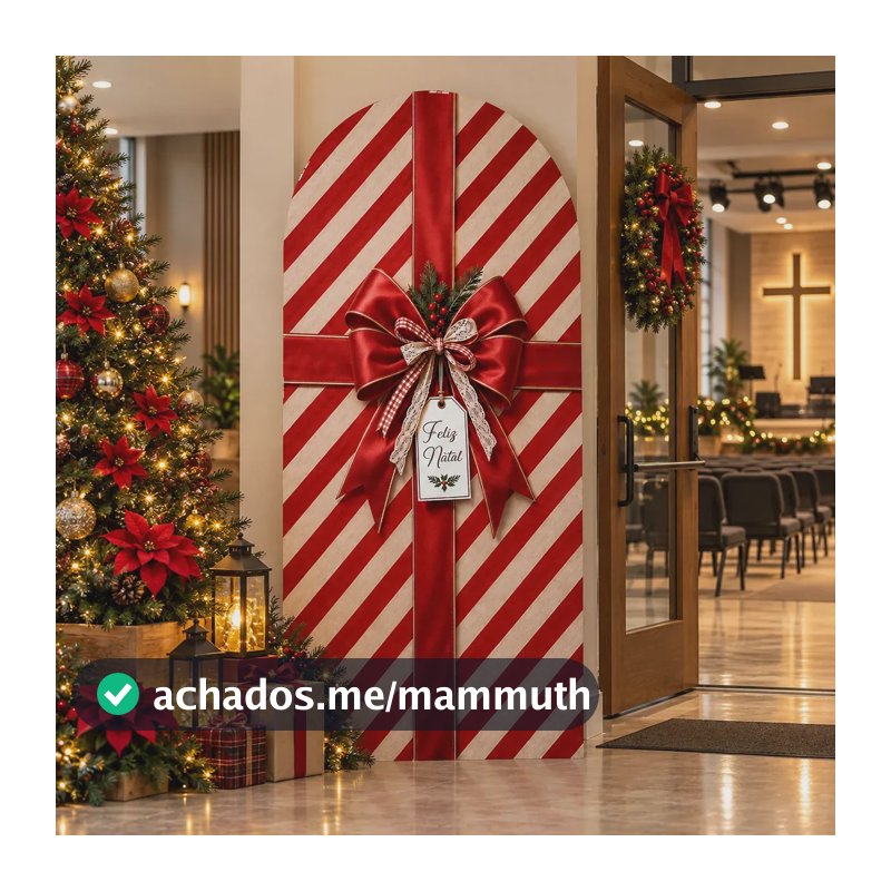 Painel Natal Romano 2x1m Laços Natalinos Capa Painel de Festa Decoração Natalina Em Tecido Veste Fácil Com Elástico
