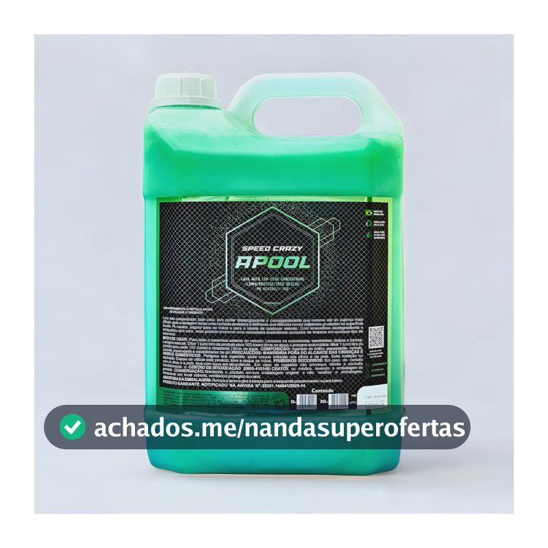 Shampoo Cera Carnauba Apool Concentrado 5l Speed Crazy