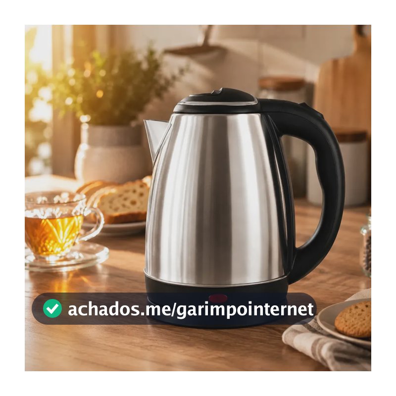 Chaleira Elétrica Inox 1,8L 1500W Aquecimento Rápido Automática