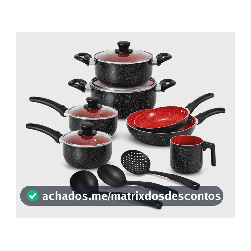 Jogo De Panelas Dubai Fratelli Cerâmica 10 Peças Premium Vermelho