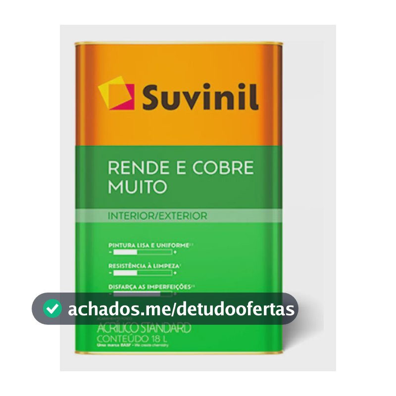 Tinta de acrílico Suvinil Standard Rende & Cobre Muito com acabamento fosco de 18L areia