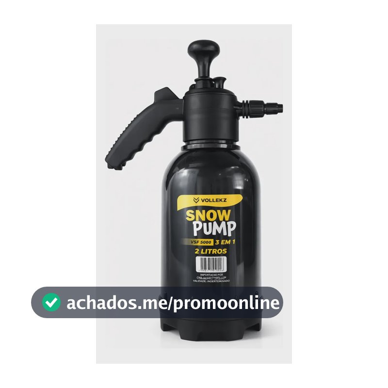 Snow Foam Manual E Pulverizador 3 Em 1 Híbrido 2lts Vollekz Preto