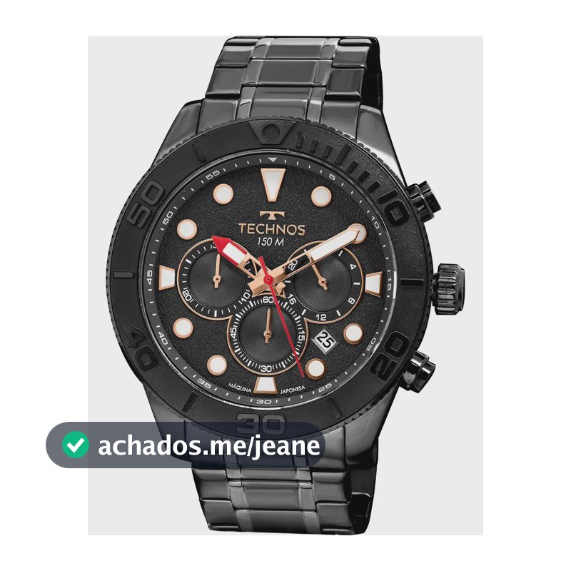 Relógio Technos Masculino Acqua Grafite - Js25bci/1f Bisel Preto