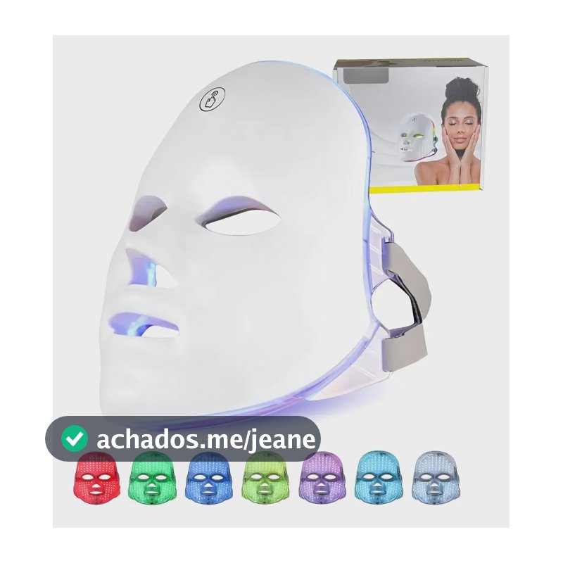 Máscara Facial LED Neemias Bechor de 7 Cores para Fototerapia e Skincare Anti-Acne