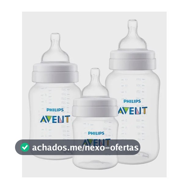Kit Philips Avent triplo mamadeira clássica Anti-Colic 3.0 transparente 125ml, 260ml e 330ml