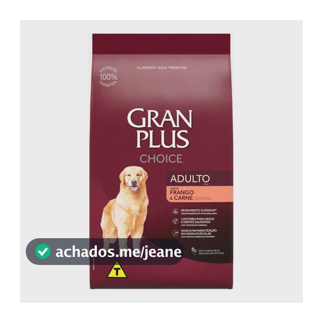 Ração Gran Plus Choice Cães Adultos Frango E Carne 10,1kg