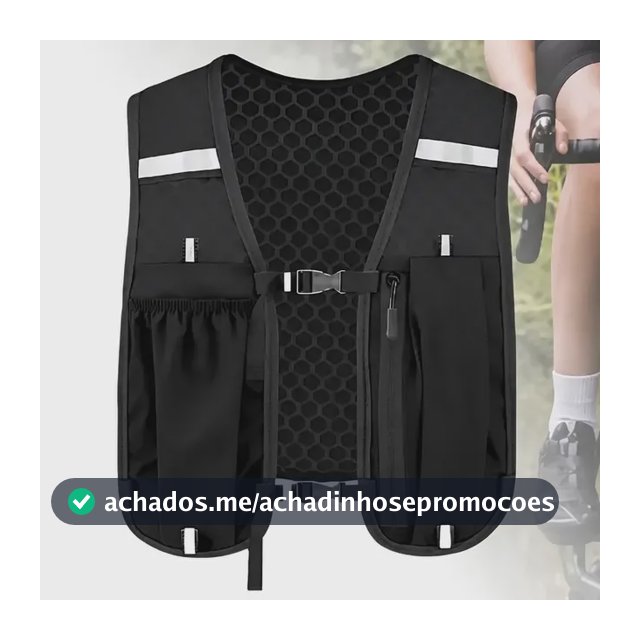 Colete Mochila Hidratação Para Corrida Porta Água Celular Preto